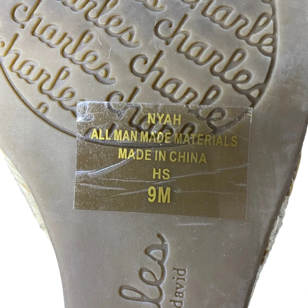 Charles by Charles David Silver Croc Embossed Espadrille‎ Wedge Sandals  9